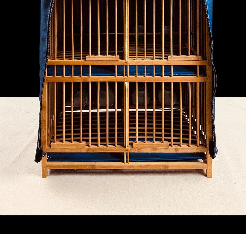 老竹画眉鸟笼黄豆鸟笼上山排笼加密大号格笼饲养笼手提双层方笼 八格