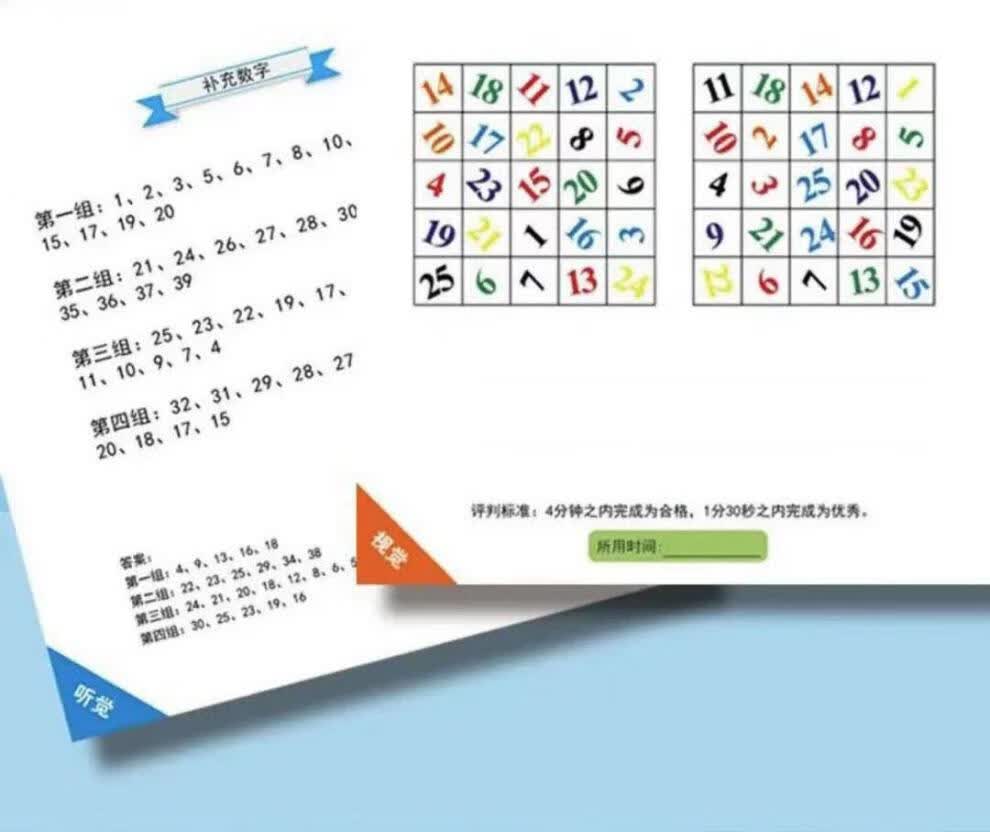 舒尔特方格注意力训练全套8岁至12图形译码培养注意力教具 50天专注力