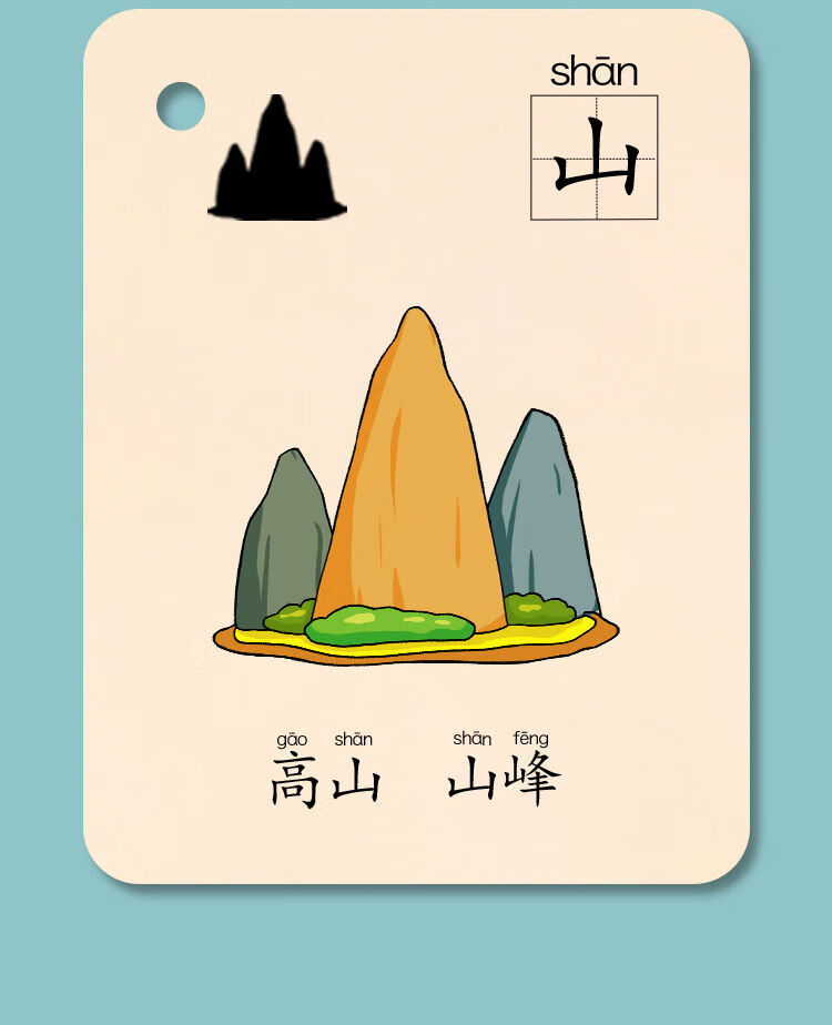 幼儿园识字卡片3字启蒙宝宝看图认字儿童象形汉字早教全套125象形字