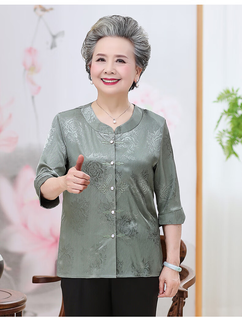 八十岁老年人过寿穿的衣服女老寿星唐装奶奶装老人妈妈80岁90套装老