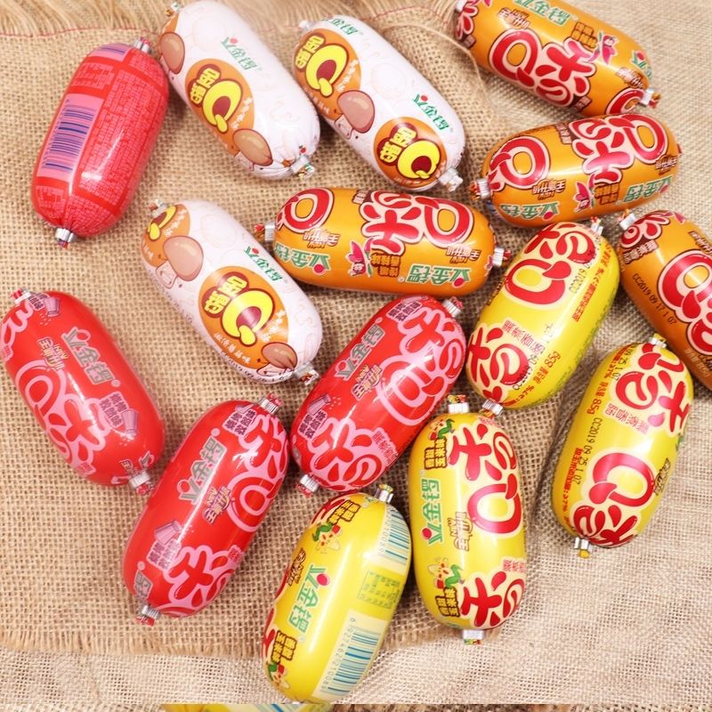 q趣火腿肠80g蘑菇风味孜然烧烤香肠qq肠休闲肉制品泡面小零食q香80克