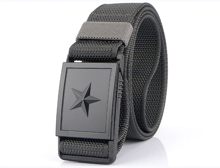 军训保安战术裤带皮带男士帆布内腰带八一 1号黑扣-黑色 125cm
