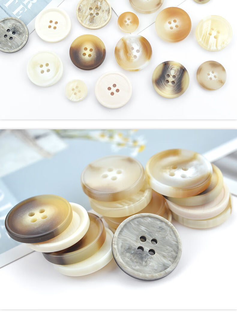 白色扣子圆形女小西装外套树脂纽扣衣服扣配件装饰时尚百搭风衣扣款式