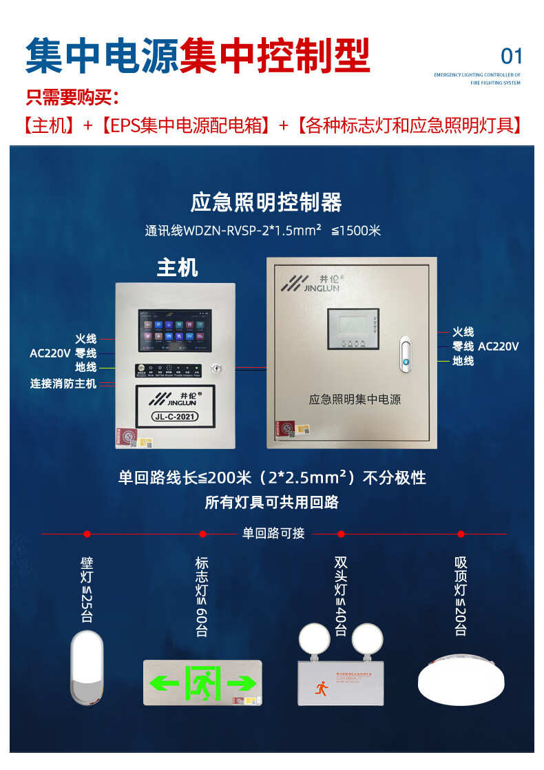 tyui a型应急照明控制器集中电源控制消防灯具36v疏散安全出口指示牌