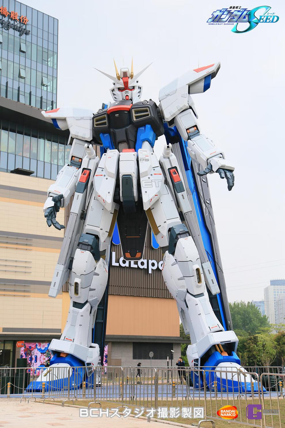 日本万代自由高达上海限定模型大40cm摆件雕像男友生日礼物小号立体画