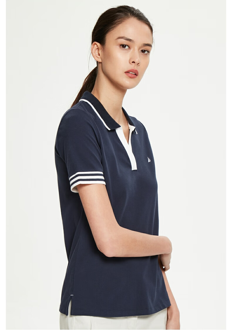 nautica诺帝卡女装夏季短袖翻领polo衫t恤92k1304vn藏青192xs