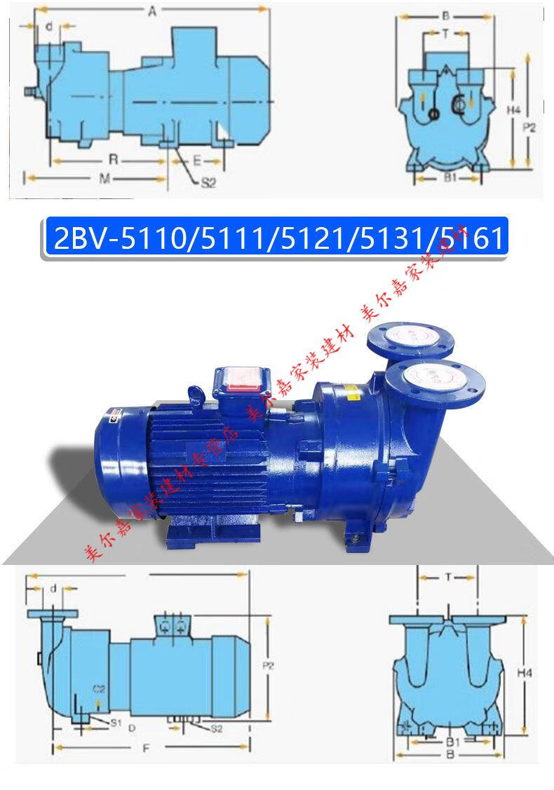 2bv水环式水循环真空泵工业用大型高真空抽气负压泵压缩机g可定制2bv