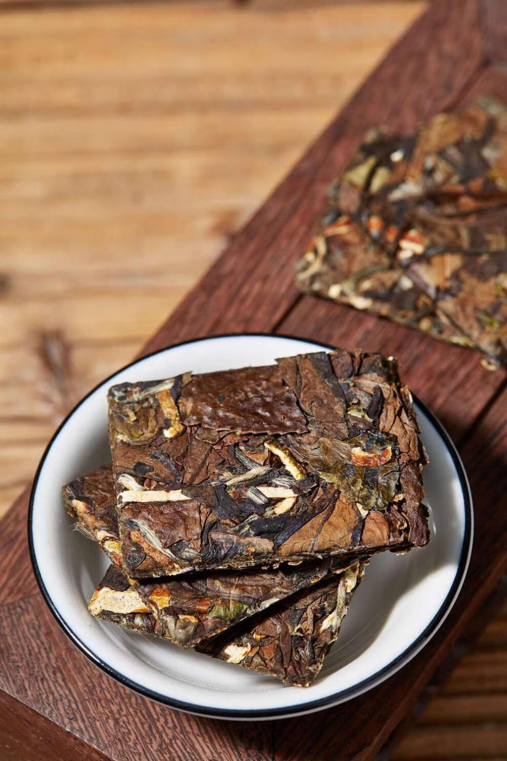 特产优联 陈皮白茶福鼎老白茶小方片寿眉白牡丹小茶饼 陈皮老白茶半斤