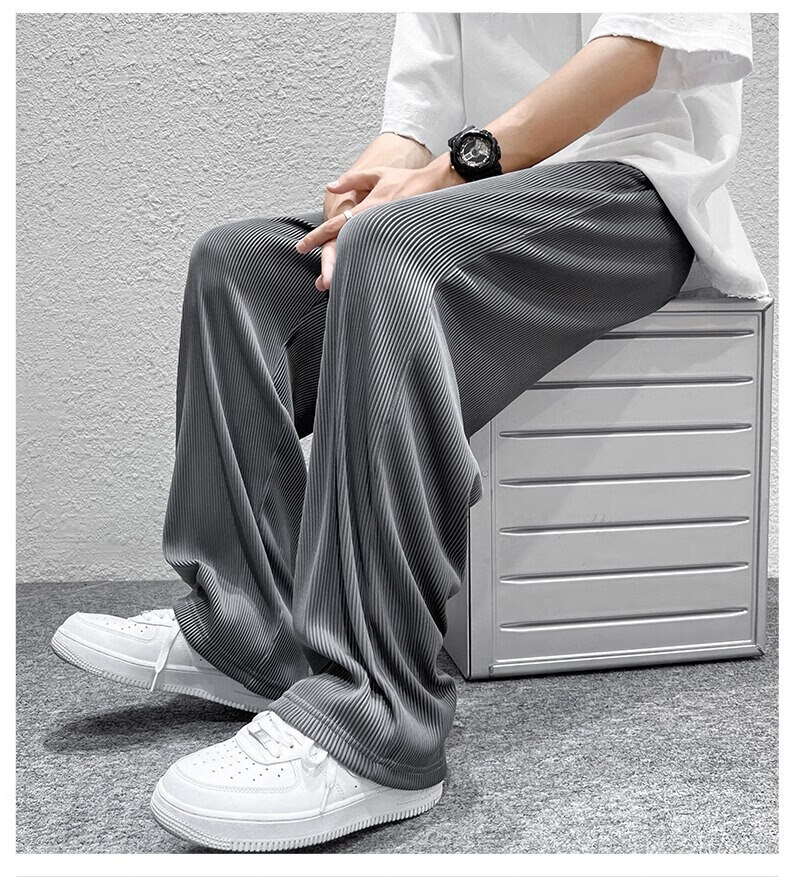 南极人拖地裤男春秋薄款宽松运动休闲卫长裤男士弹力冰丝裤子男夏季速