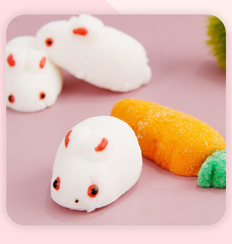 网红小白兔创意棉花糖果盒装卡通高颜值大颗软糖儿童礼物零食 小白兔2