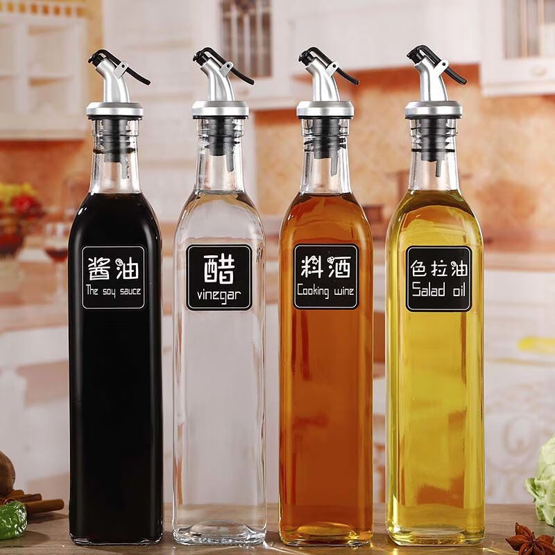 玻璃调料瓶油壶调味罐盐罐糖罐酱油醋瓶厨房家用调味瓶套装调料盒5带