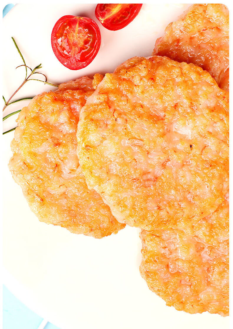 规格 手打鲜虾饼冷冻速食半成品儿童营养早餐辅食油炸小吃汉堡虾肉饼