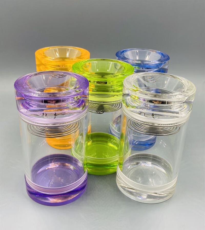 老王蝈蝈罐全透明有机独孔亚克力叫罐虫具 60喇叭眼桔红色蝈蝈罐送胆