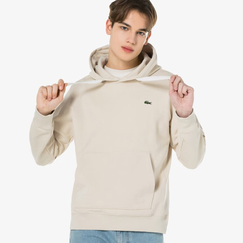 lacoste法国鳄鱼卫衣男士简约潮款连帽衫 灰色cca 003【图片 价格