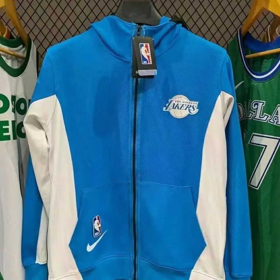 喜朗顿(xilangdun)nba湖人勇士篮网秋冬篮球出场服刺绣款热身服外套