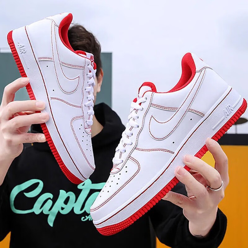 aj莆田纯原af1空军一号权志龙同款低帮男女情侣休闲增高运动板鞋 粉红