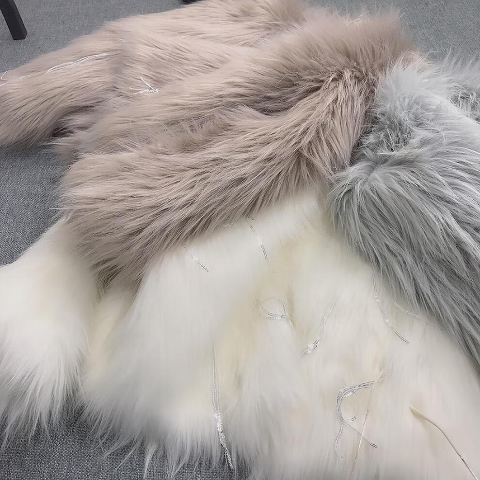 冰芷水2021秋冬新款仿狐狸毛宽松显瘦皮毛一体短款外套年轻流苏款慕斯