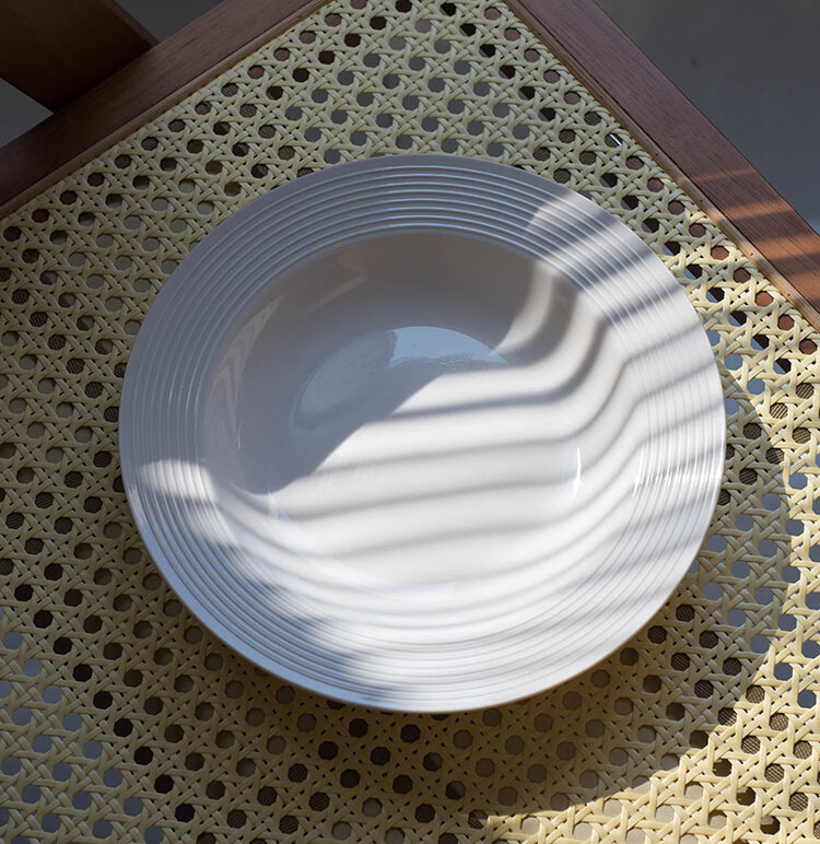 喜奇隆美式风陶瓷汤盘草帽意面盘意式浓汤盘飞碟盘餐具好看盘子圆形