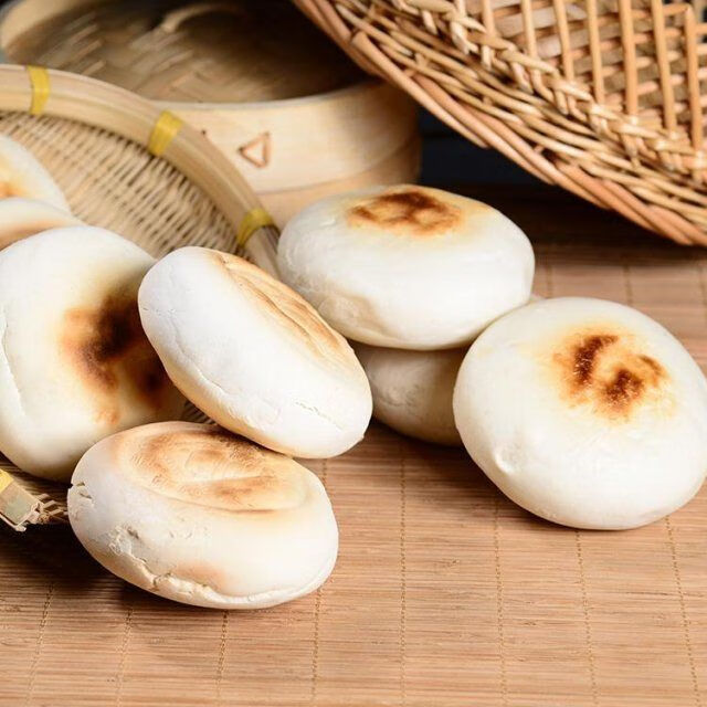 石磨火烧原味烧饼山东特产火烧饼杠子头高密姚哥庄硬面散装馍盛源来5