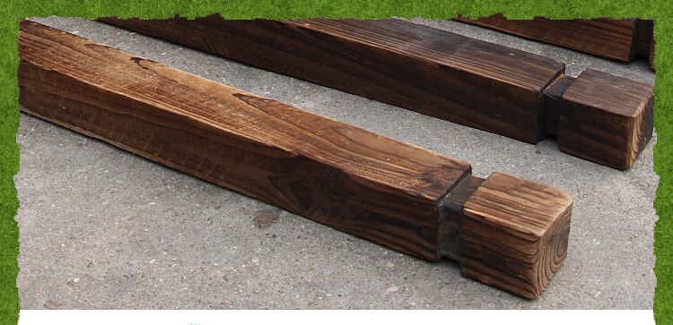 碳化木方防腐方形木桩园艺支柱炭化木桩栅栏方木树桩削尖围栏木柱8x8x