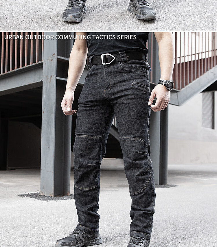 执政官战术裤执政官战术牛仔裤男士秋冬弹力户外工装裤直筒作训裤多