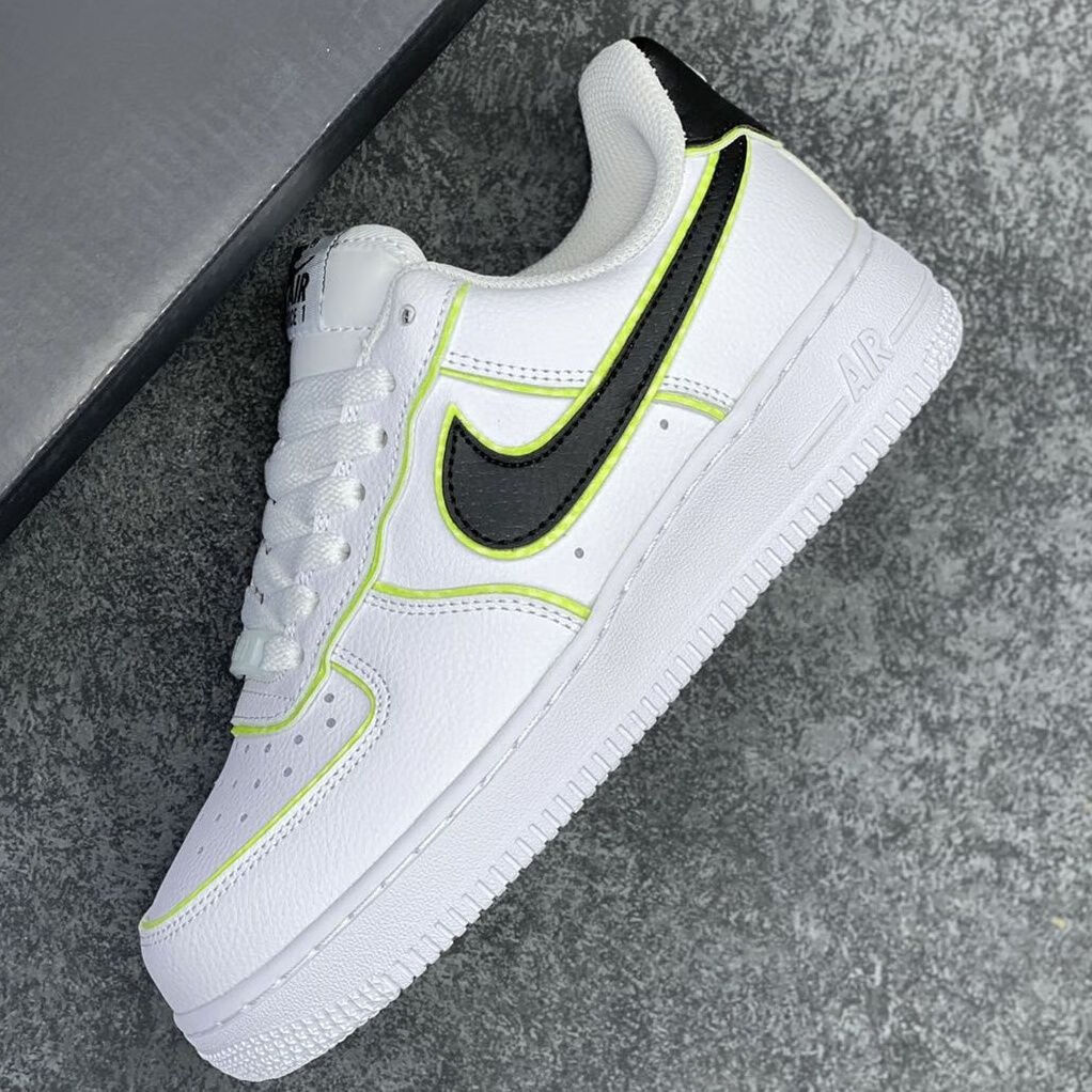 【官方】1 low白黑荧光黄描边空军一号低帮百搭休闲运动滑板鞋 cw2288