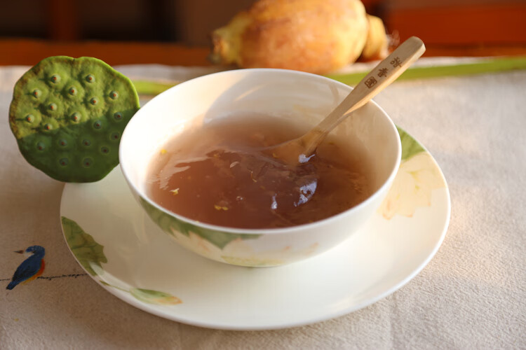 fghgf 杭州特产甜香园桂花莲子西湖藕纯藕粉900g莲藕粉速溶藕莼 红色