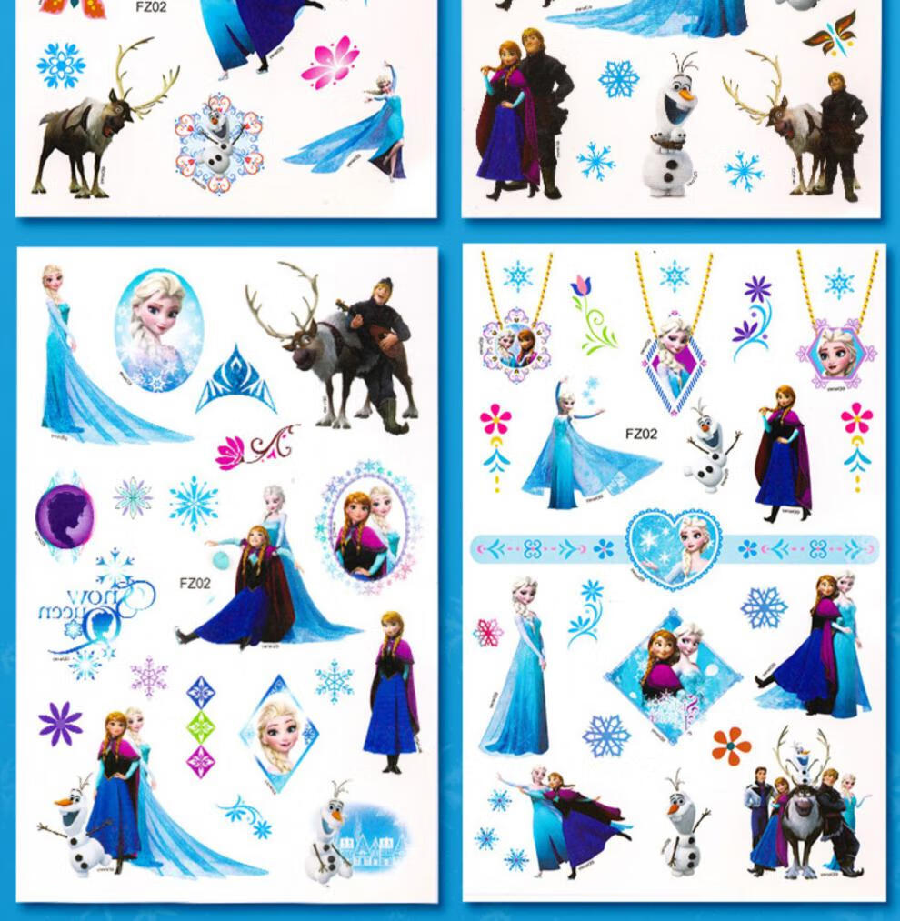 迪士尼disney奇缘爱莎公主转印贴纸纹身贴儿童女孩水印印花水贴可爱