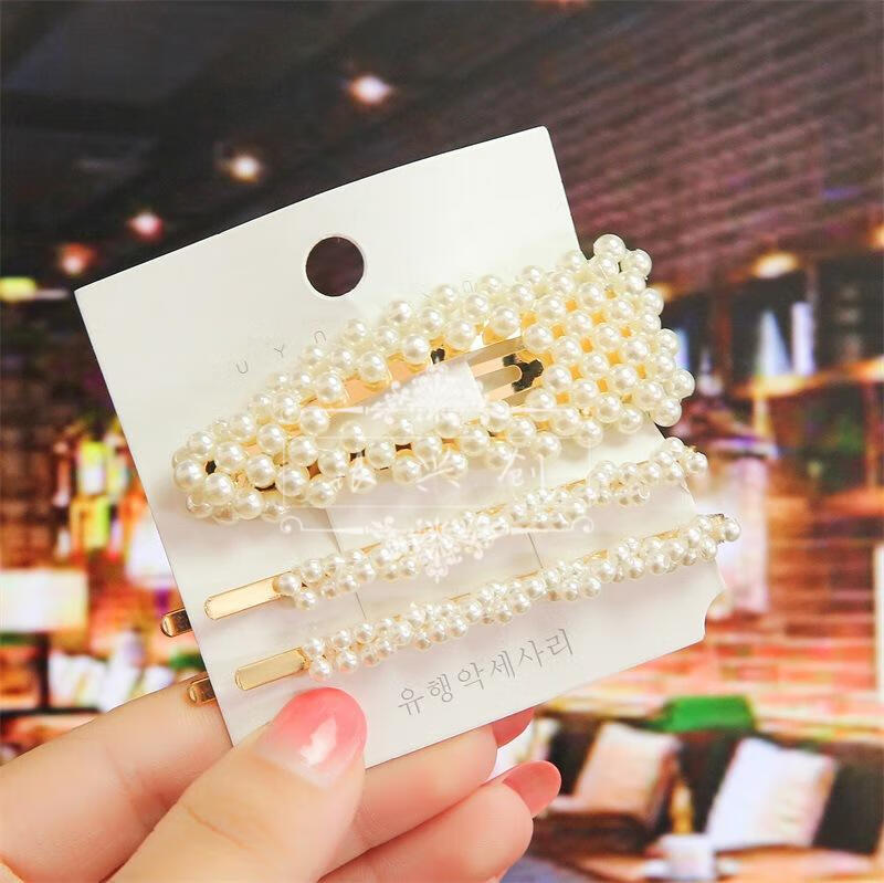 珍珠水钻发卡 女 日韩风格卡子发饰可爱学夹头饰小女生少女头卡碎头发