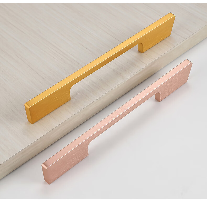 定制轻奢柜门拉手现代简约橱柜柜子鞋柜抽屉金色把手玫瑰金衣柜长拉手
