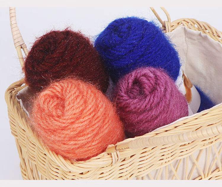 松鼠绒毛线手编中粗线手工织围巾帽子打鞋子亮丝线织毛衣外套毛线20黄