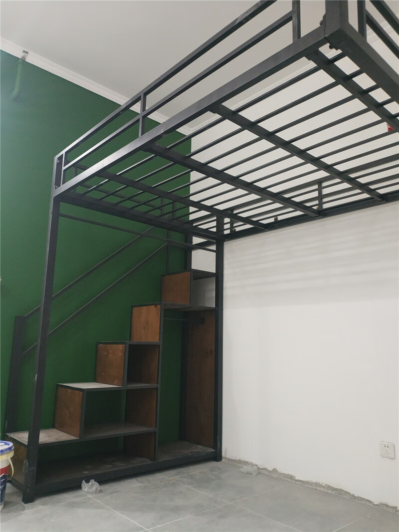 纽安伦上床下桌高架床现代简约loft阁楼床空中床上床下衣柜省空间家用