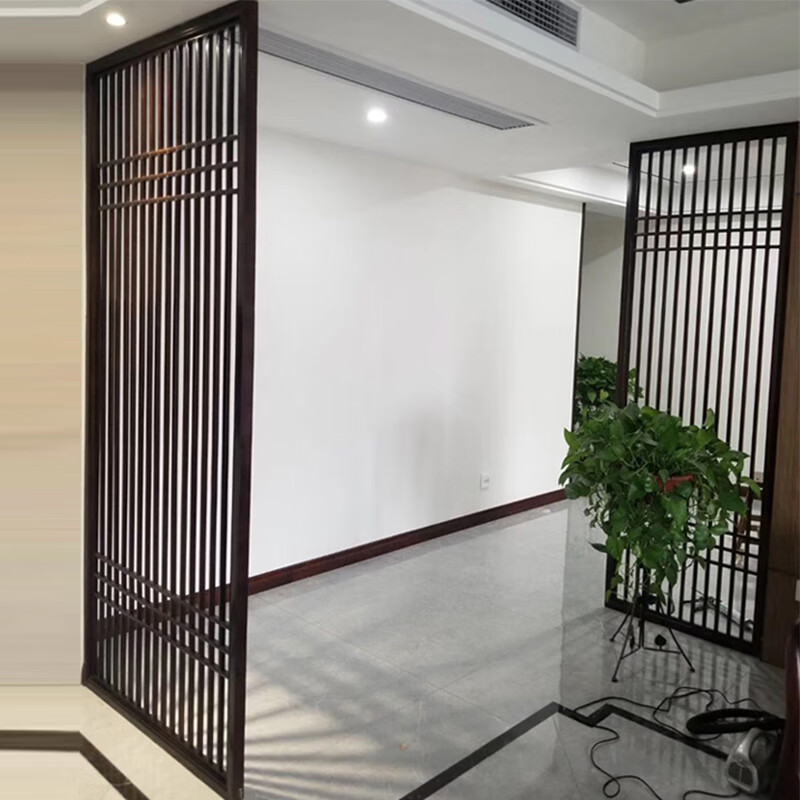 玄关屏风 客厅玄关 新中式实木花格门窗镂空隔断背景墙客厅现代简约
