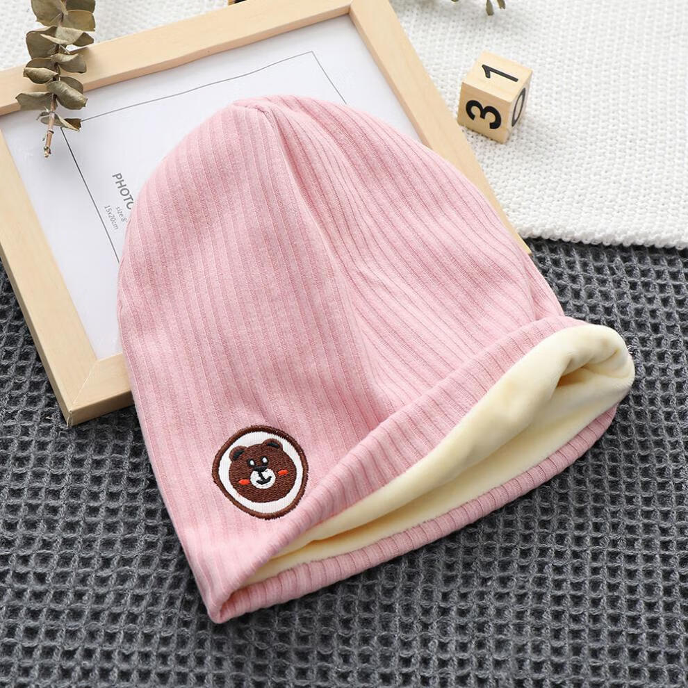 怡央新品儿童睡帽保暖帽子男孩秋冬加绒宝宝护耳寒中大童堆堆帽新款小