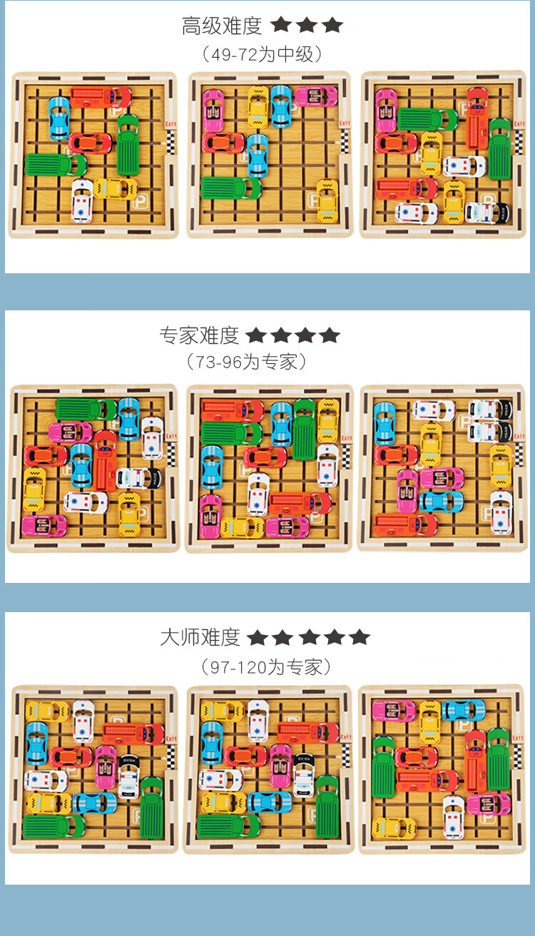 移车出库滑动拼图儿童逻辑思维赛车突围益智力通关玩具 移动小车游戏