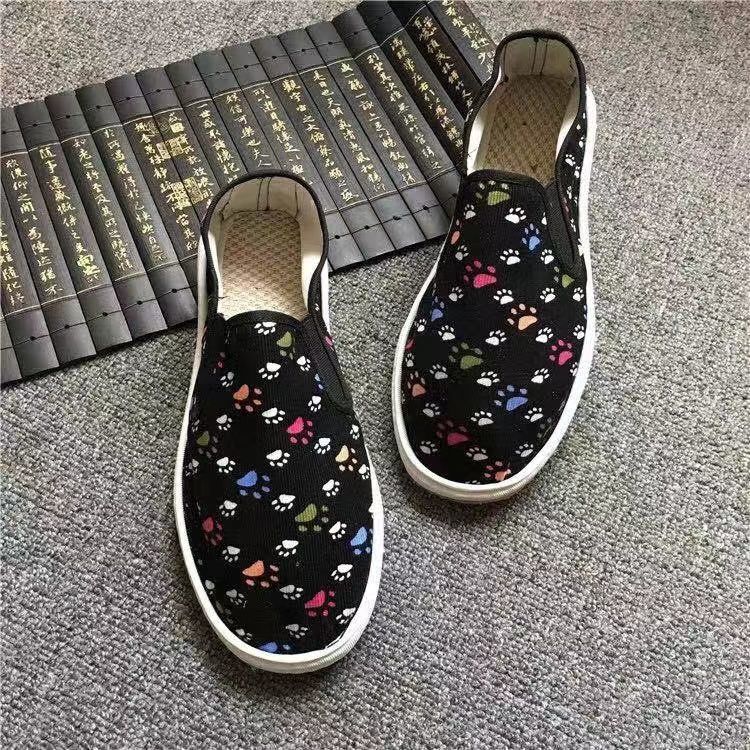 台州西山布鞋男手工男花布鞋透气牛筋底单鞋一脚蹬套脚鞋社会布鞋