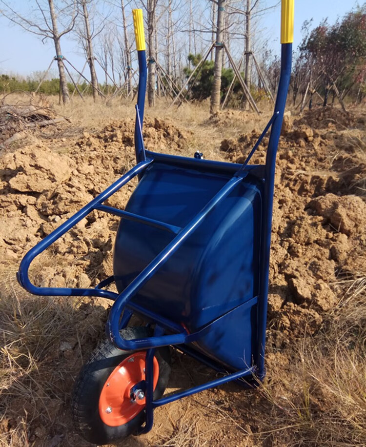 独轮车农用工地用手推车推沙推泥土单轮带斗车建筑垃圾搬运车家用