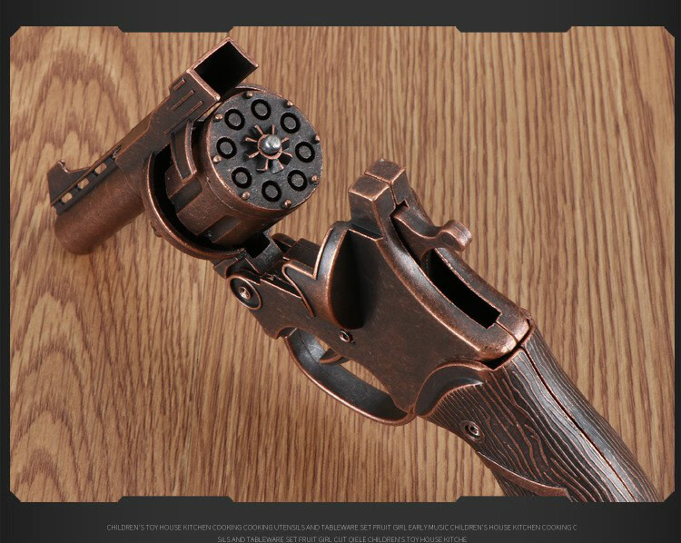 金属左轮砸纸炮子左轮大号信号纸炮枪皮筋抢道具7080经典怀旧儿童玩具