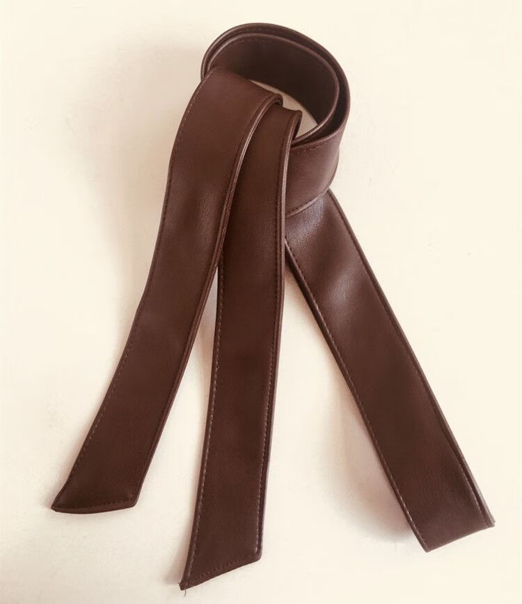 展心大衣腰带装饰腰带百搭仿真皮束腰封女时尚宽软皮衣大衣蝴蝶结绑带