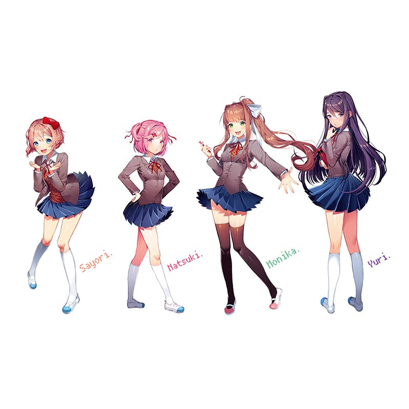 心跳文学部亚克力立牌同款夏树优里纱世里莫妮卡动漫游戏周边 全套b组