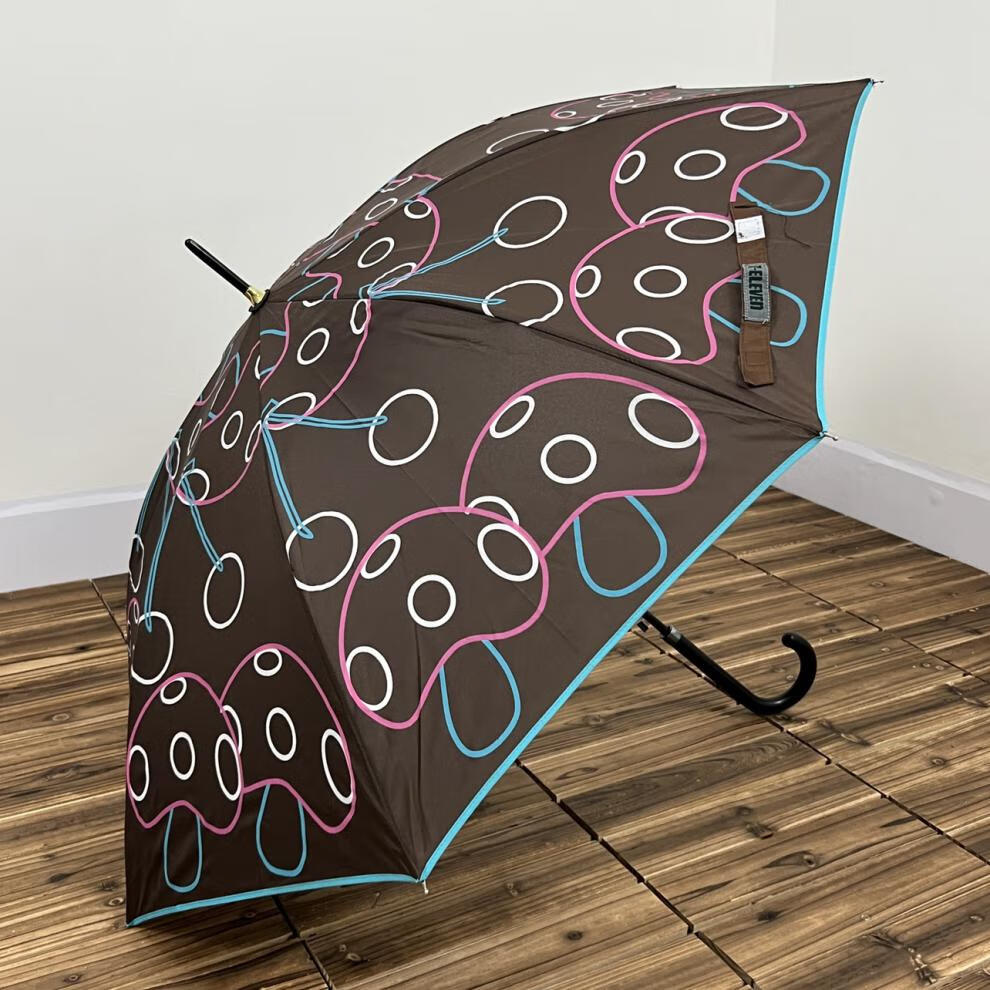 沥霖日系雨伞高颜值创意蘑菇圆圈涂鸦艺术风格长柄个性成人学生伞男女