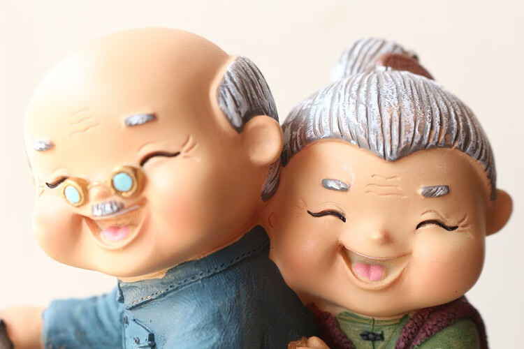 有前途(youqiantu)情侣夫妻老头老太太摆件骑车相守相伴家居摆件结婚