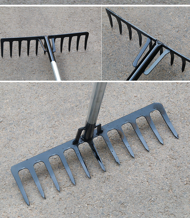 定制钉耙农具九齿小农用大号耙子松土搂草扒草多功能钢扒子九齿草耙不