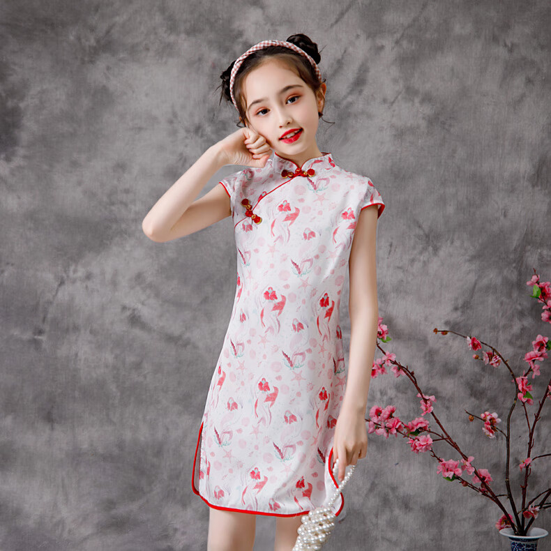 贝恋妍女童旗袍夏季国潮风儿童2022年新款中式儿童民国风修身薄款