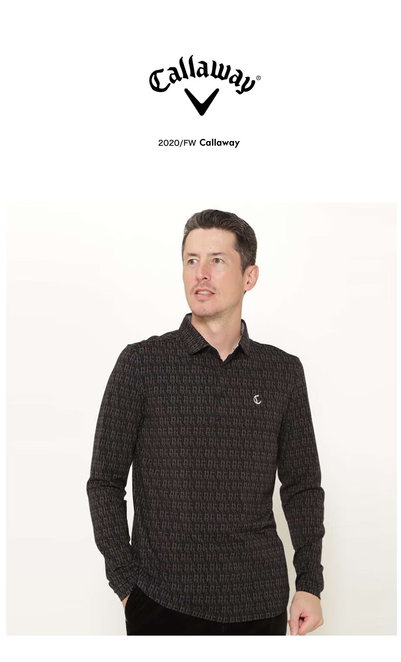 callaway卡拉威高尔夫服装男士长袖t恤新款高尔夫春季男士长袖运动