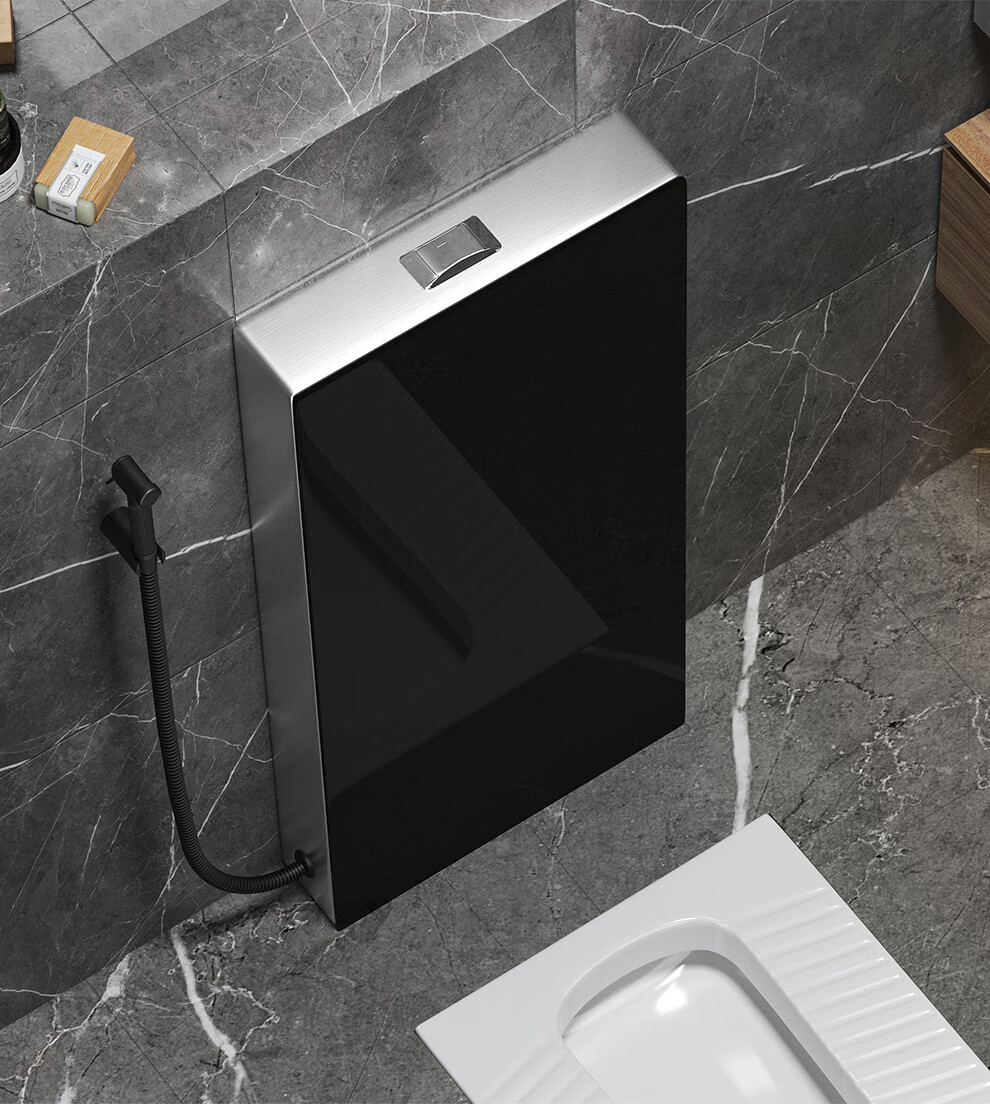 带盖板蹲便器蹲坑式冲水箱家用便池隐藏落地式水箱整套防臭的 带盖无