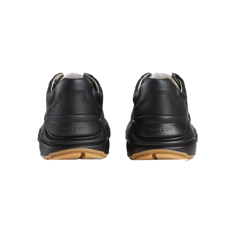 圣诞礼物gucci古驰男士黑色炫彩老爹鞋at国内现货礼物黑色系欧码415