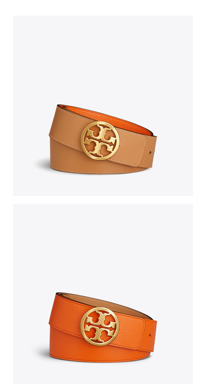 官方入驻toryburch汤丽柏琦tb金属扣双面牛皮皮带54106橙色825105cm