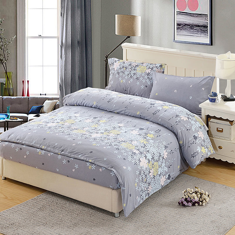 席梦思床罩被套四件套学生宿舍单双人被套罩多彩生活1米5床笠款四件套
