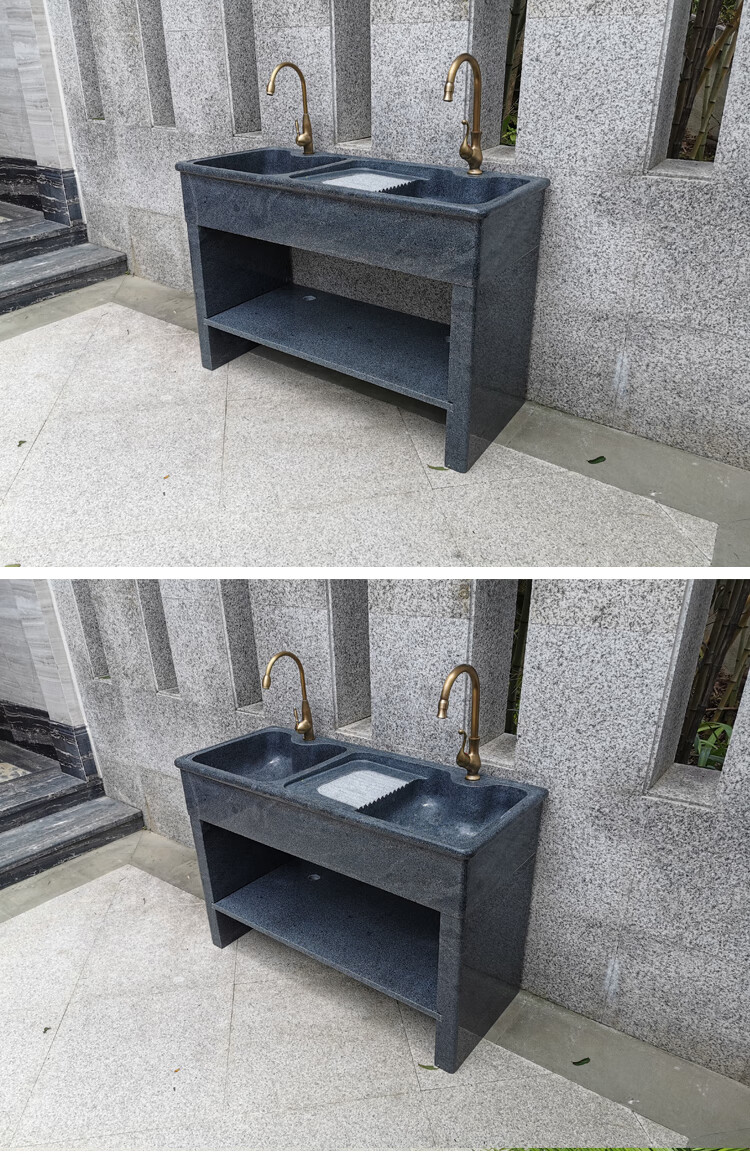 石头洗衣池带搓衣板一体户外大理石洗衣水槽花岗岩洗手台家用庭院 单